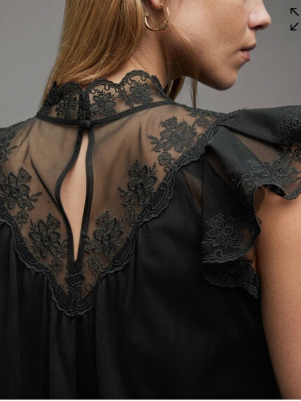 All Saints Azura Tulle Top - Picture 3 of 6
